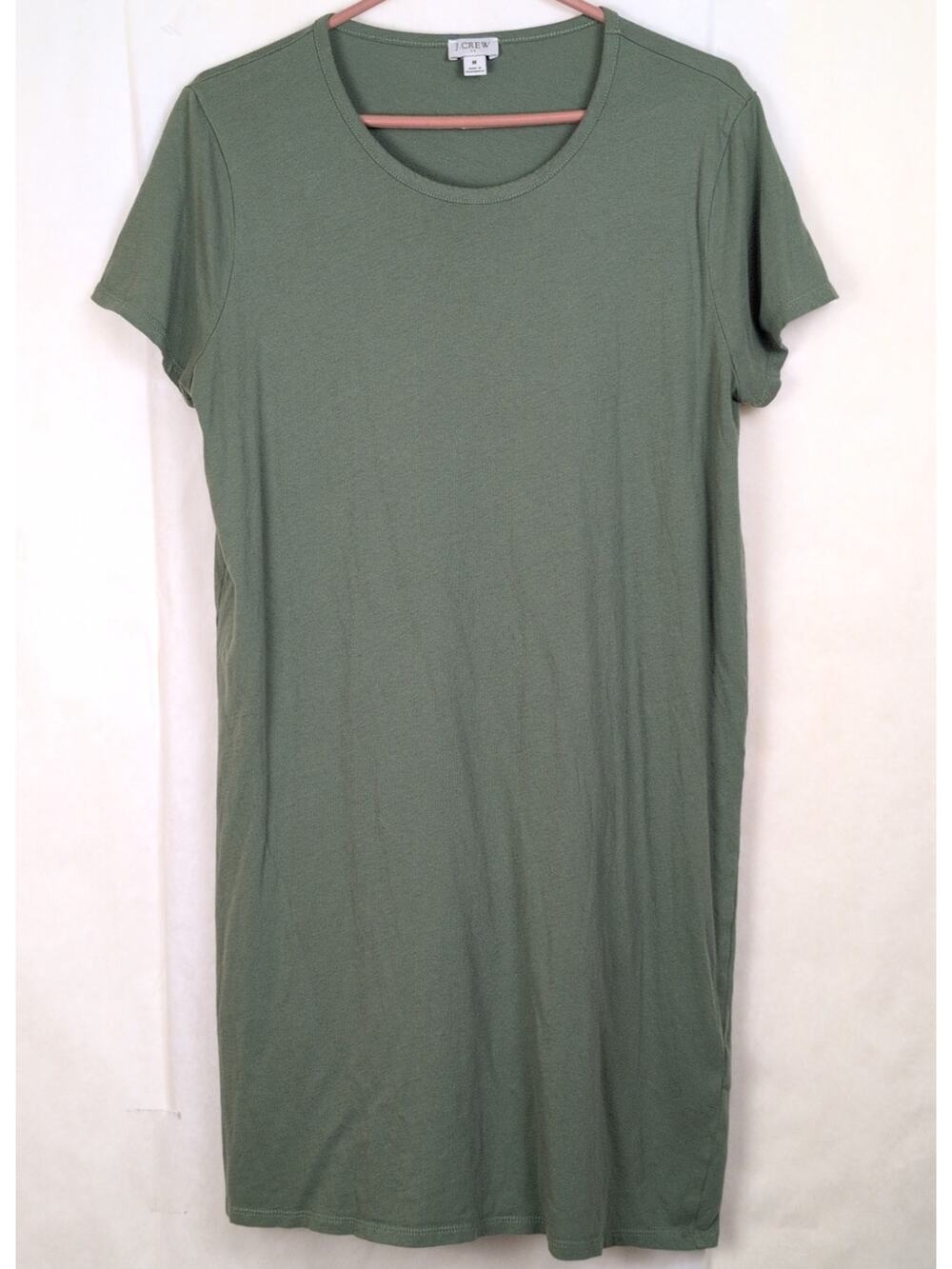 J.Crew green tshirt dress Size Medium Casual Staple Minimal Preppy Comfycore